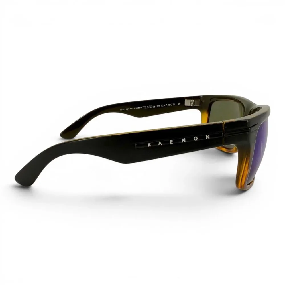 Kaenon Burnet Polarized Sunglasses Matte Black + Tortoise Pacific Blue Mirror